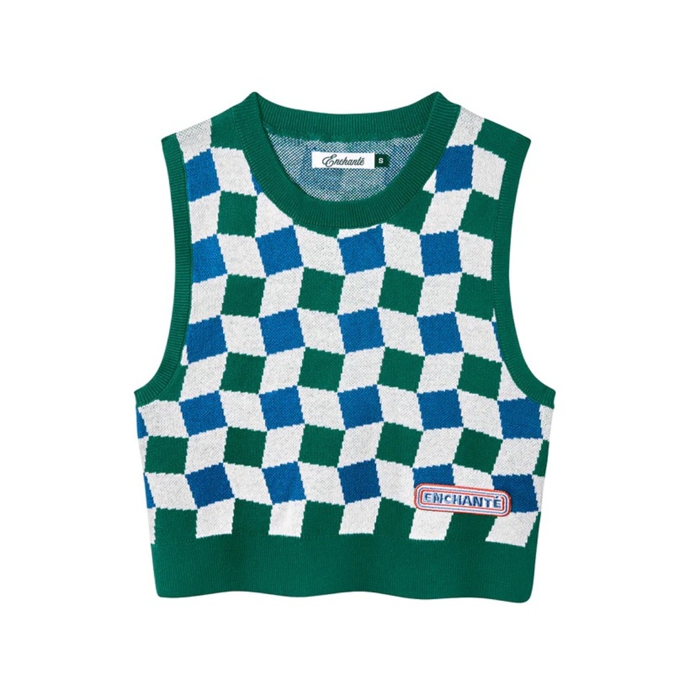 NEW Enchanté XS Checker Knit Racing Tank